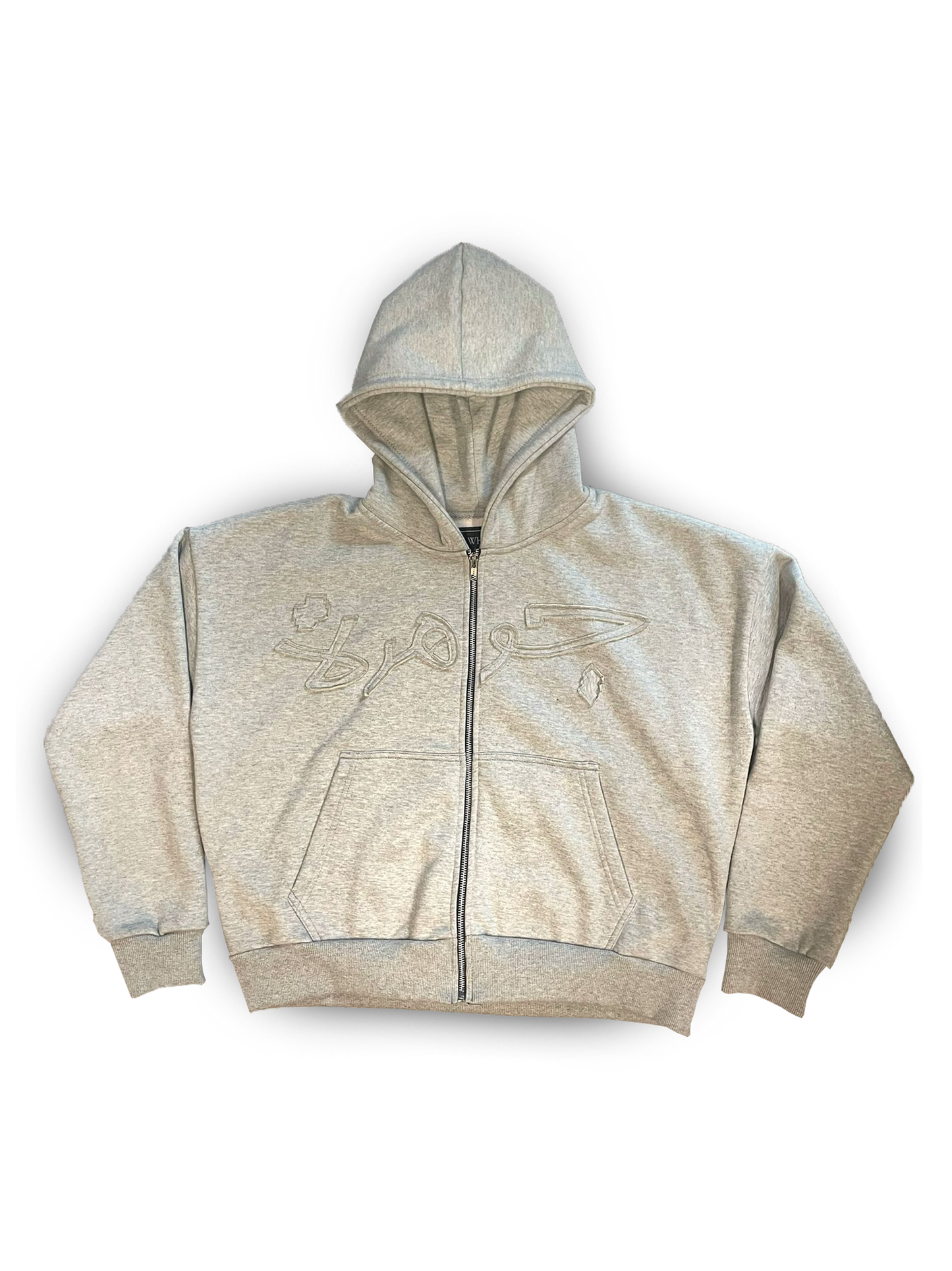 Jawhara Applique Zip - Stone Grey