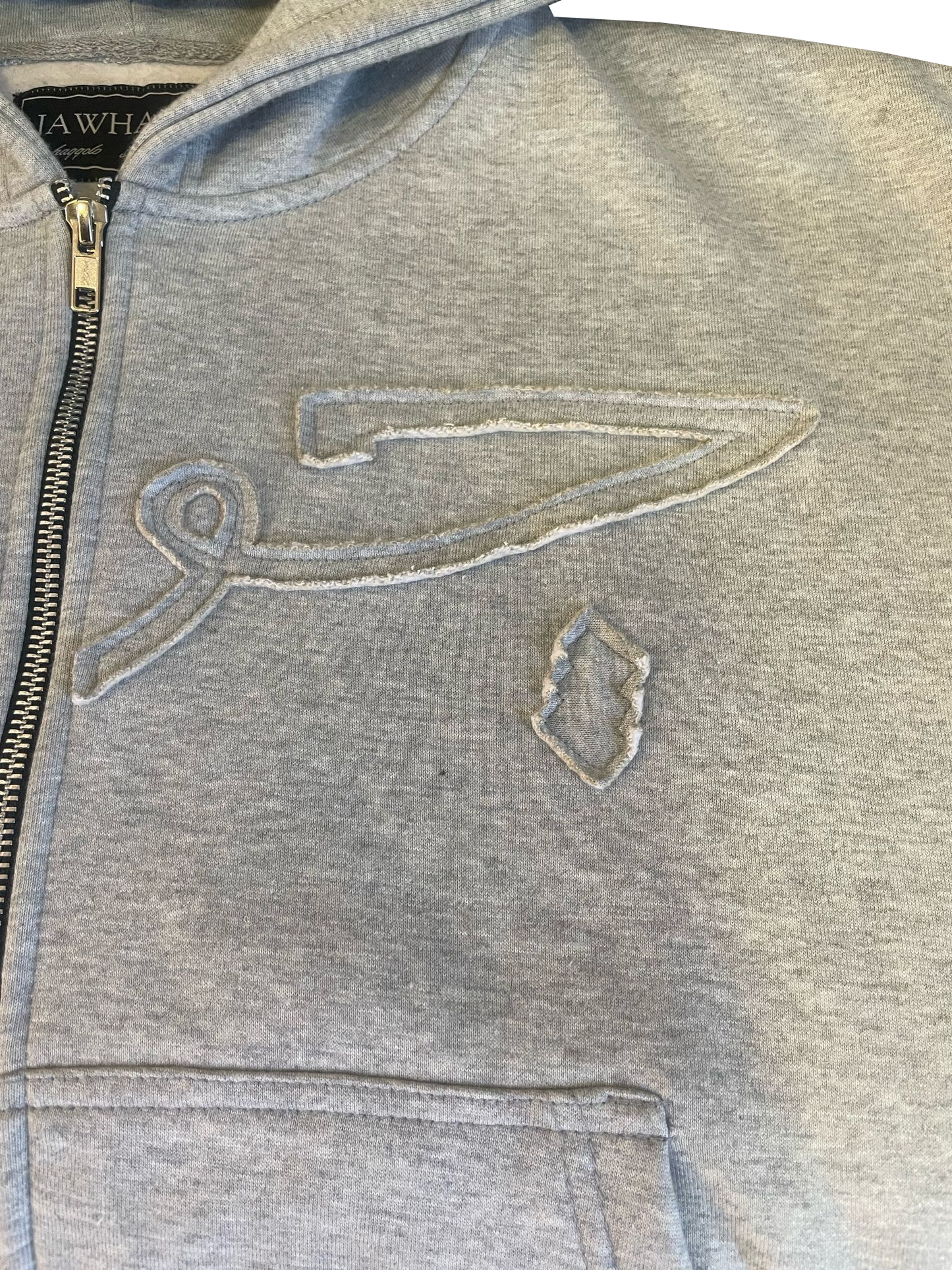 Jawhara Applique Zip - Stone Grey