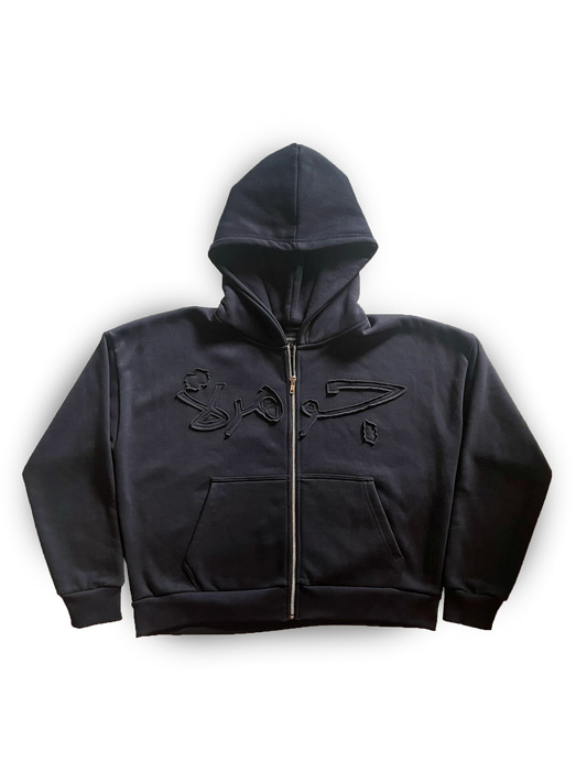 Jawhara Applique Zip - Navy Blue